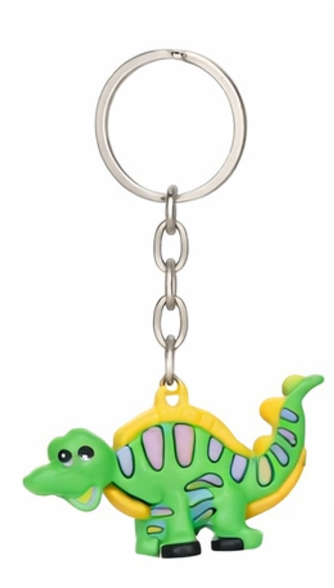 Dino Sleutelhanger 3D – Stegosaurus Groen – Dinosaurus Rugzak Hanger – Sleutel Accessoire