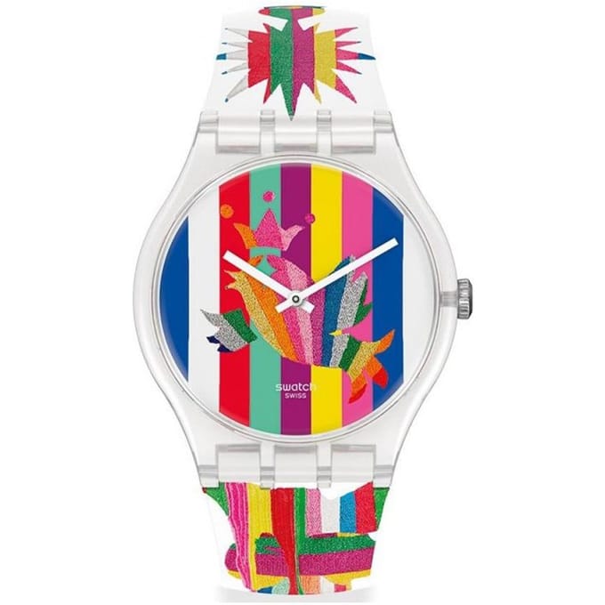 Swatch Power Of Magic 30M Waterdicht Modehorloge Herenhorloges SUOZ331S Multicolor white