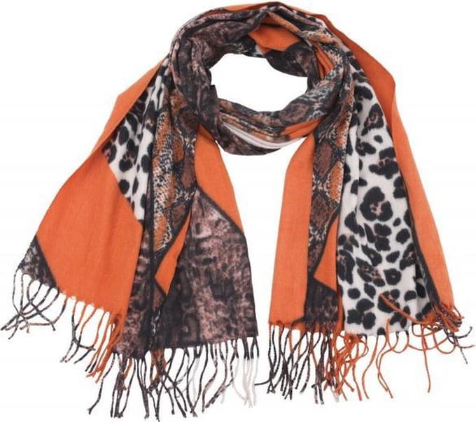 Warme dames sjaal panterprint luipaard - leopard - luipard - Orange
