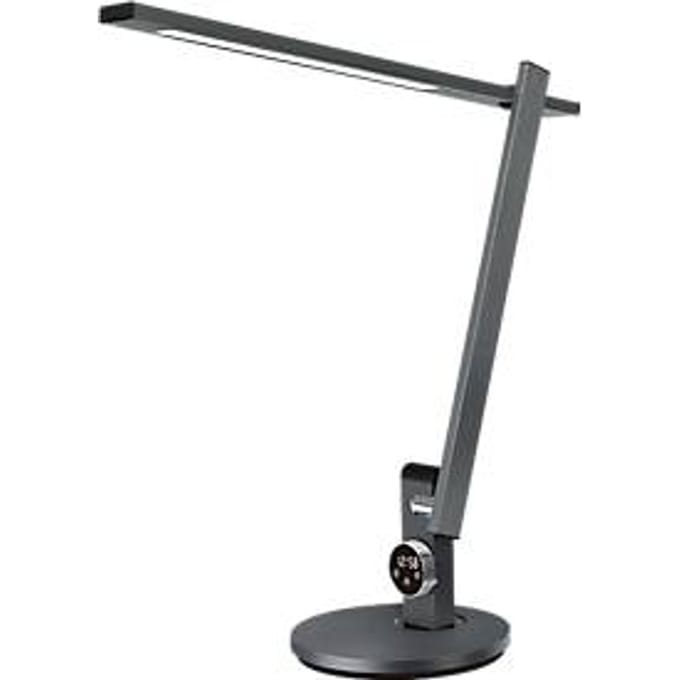 Hansa-by-styro Beam LED tafellamp, traploos dimbaar, memoryfunctie, draaiknopbediening, donkergrijs