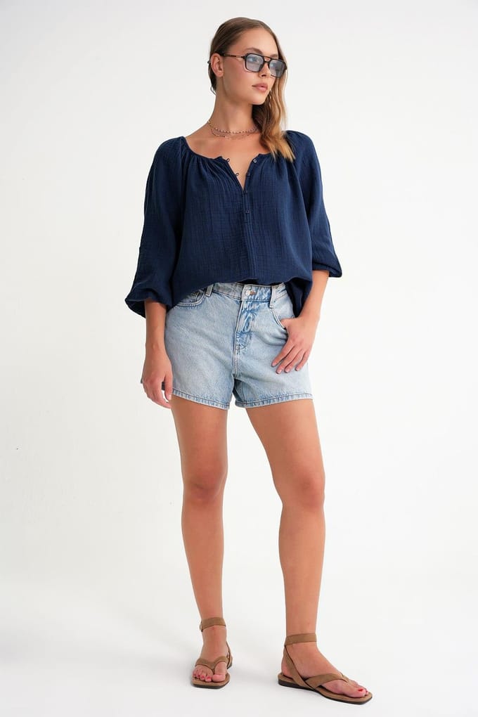 Geknoopte Mousseline Blouse
