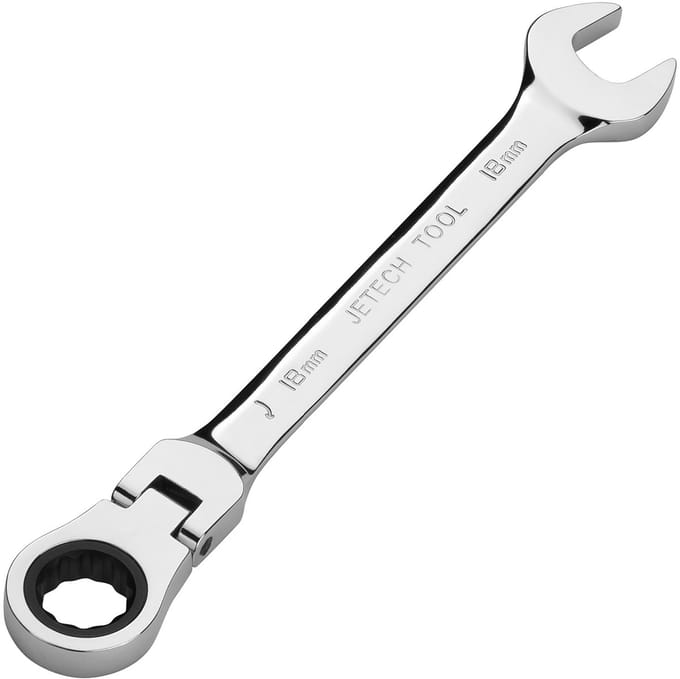 Jetech Flexibele Ratelsleutel 18 mm – Metrisch – Flexibele Kop – CR-V