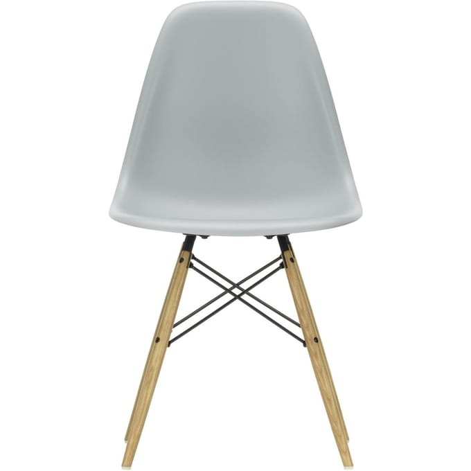 Vitra - DSW Eames Plastic Sidechair - lichtgrijs RE - honingkleurig essenhout - 4 - 6 Wochen