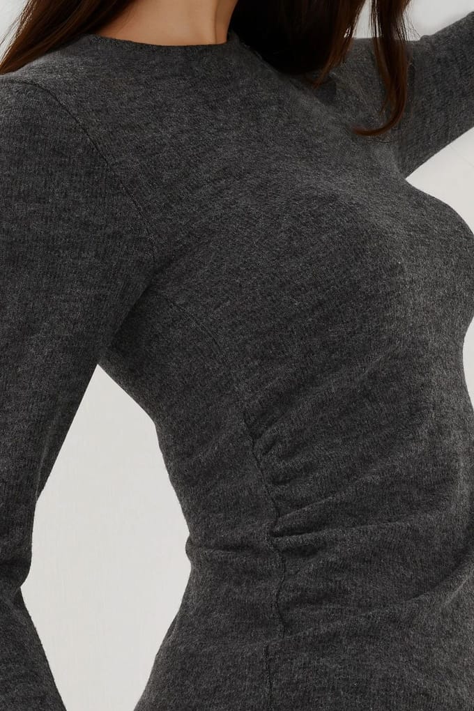 Zachte Textuur Lange Mouwen Blouse