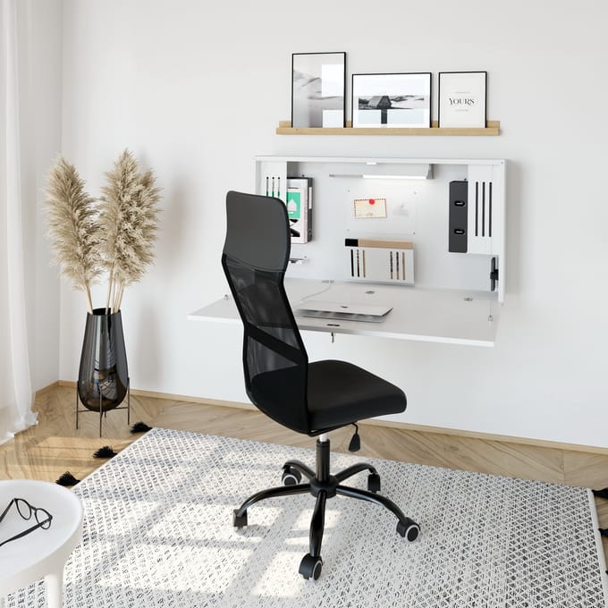 WOVA | Wandbureau - Secretaresse - Wit/Wit