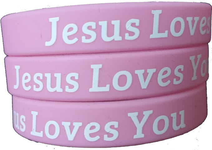 Siliconen Armband - Jesus Loves You - Roze