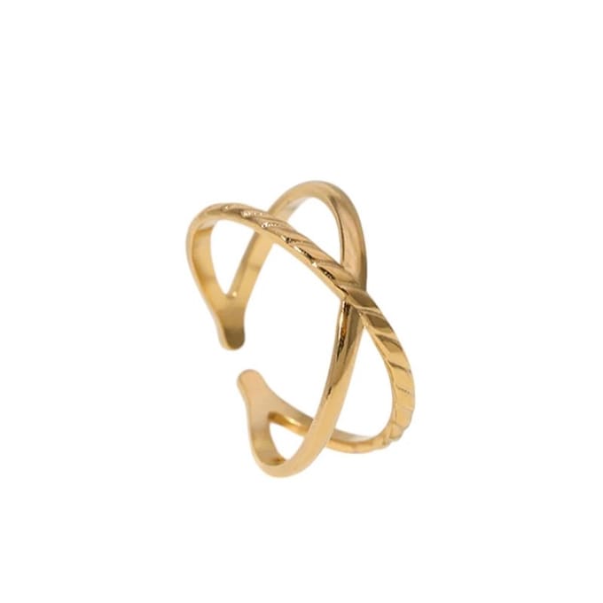 Aramat Jewels - stalen verstelbare open ring - trendy goudkleur- Dames