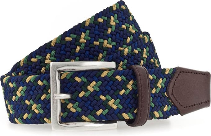 b.belt Riem Luca Stretch Belt W90 Navy - Light Green Blauw Veelkleurig