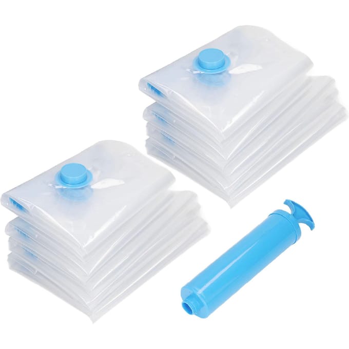 8 stuks vacuüm compressiezak met 1 handmatige vacuümluchtpomp vacuüm compressiezak kit