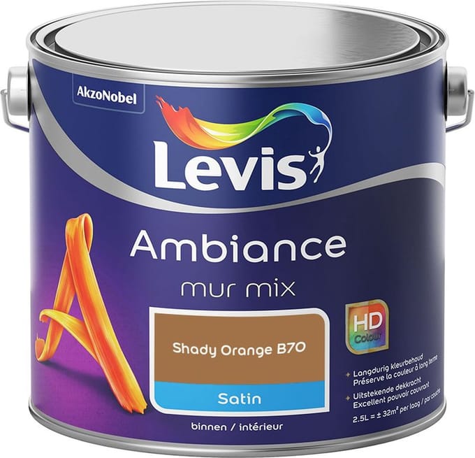 Levis - Ambiance Mur Satin Mix - Shady Orange B70 - Mengverf - 2,5 L