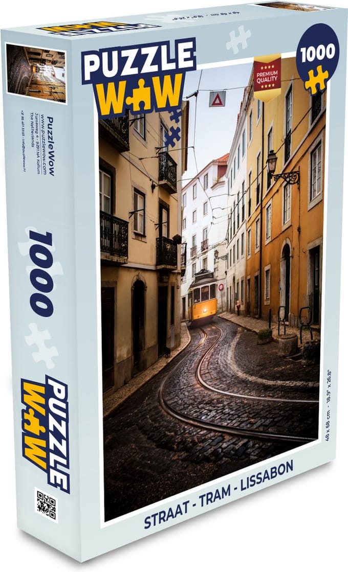 Puzzel Straat - Tram - Lissabon - Legpuzzel - Puzzel 1000 stukjes volwassenen