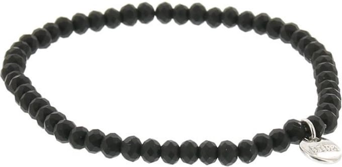 Biba Kralen Armband Mat Zwart | 4 mm