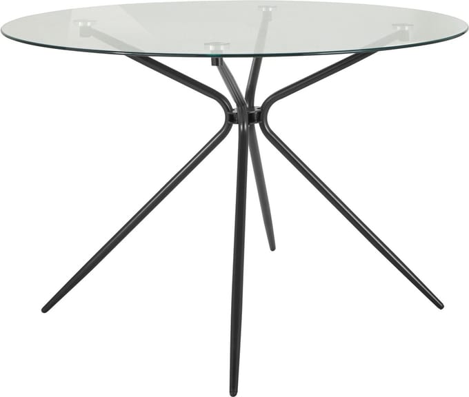 Silvie-Eettafel - Rond Glas/Zwart