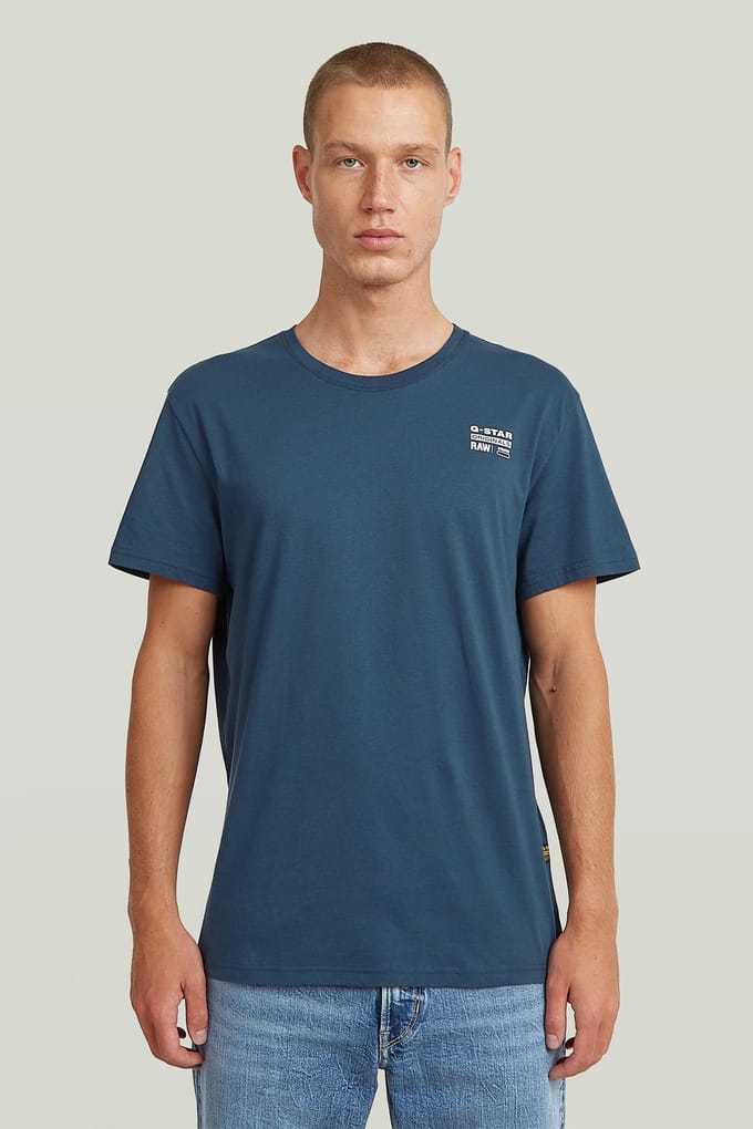 G-Star Chest Logo R T Medium Blue Taglia: S | Magliette basic Outlet | Uomo | Blu