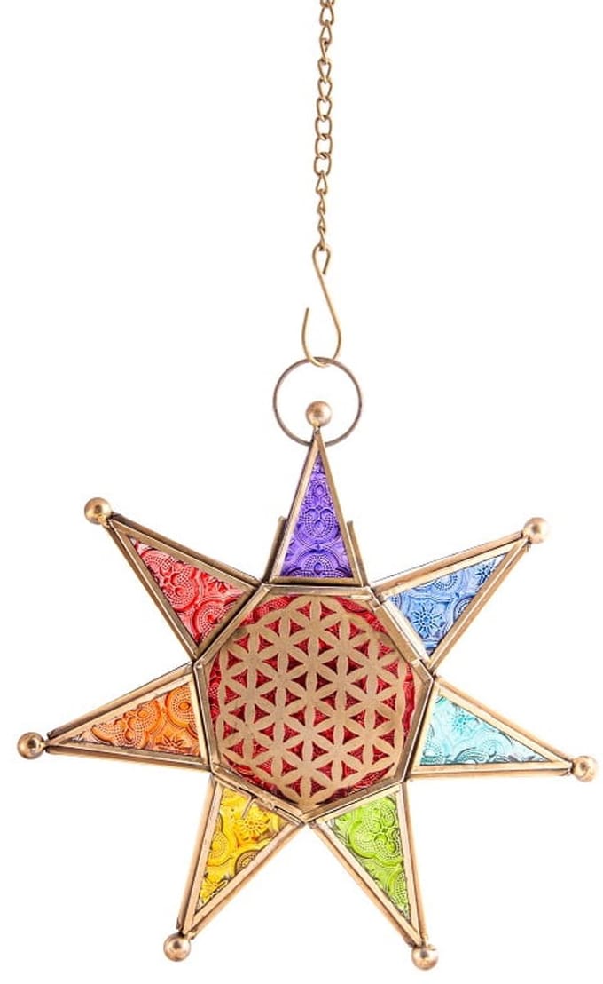 Oriëntaals licht chakra ster met ketting