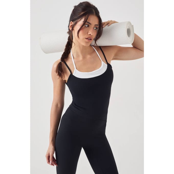 Dames DSGN Studio Ultra Sculpt Dubbele Laag Interne Gewatteerde Vest Top | Zwart | Maat: 2XL