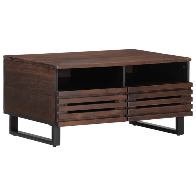 vidaXL - Salontafel - 80x55x40 - cm - massief - mangohout - bruin