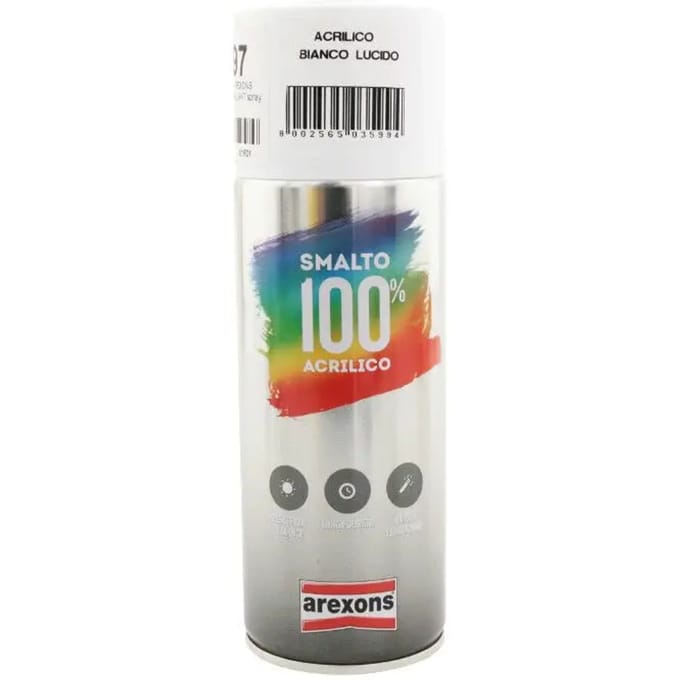 arexons autolak wit glans / 400 ml nieuw