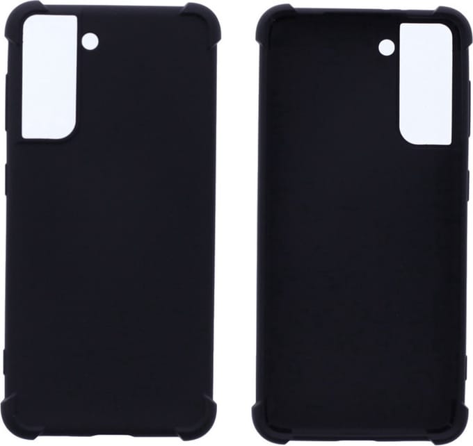 Shockproof Flexibele achterkant Silicone hoesje zwart Geschikt voor: Samsung Galaxy S21 Plus