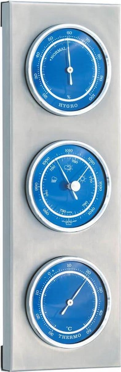 TFA Dostmann Weerstation buiten - RVS blauw - 3 in 1 - Edelstaal