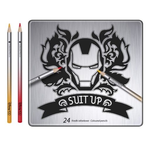 Disney 100 black collection iron man - kleurpotloden 24 stuks blik