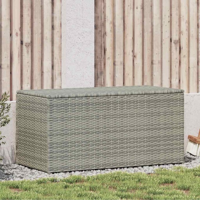vidaXL - Tuinbox - 100x50x50 - cm - poly - rattan - grijs