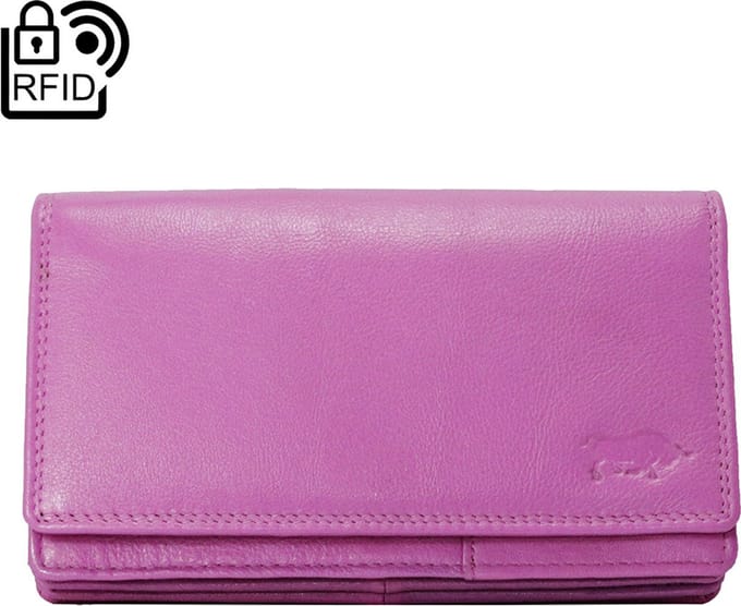 Dames Portemonnee Roze Leer RFID ( Anti-Skim) - Ideale Dames Portemonnee Roze