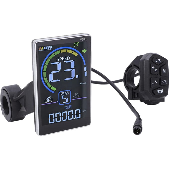 Elektrische Fiets LCD Display Scooter LCD Display Paneel Fiets Modificatie Accessoire Waterdichte Kabel 6-pins Connector black