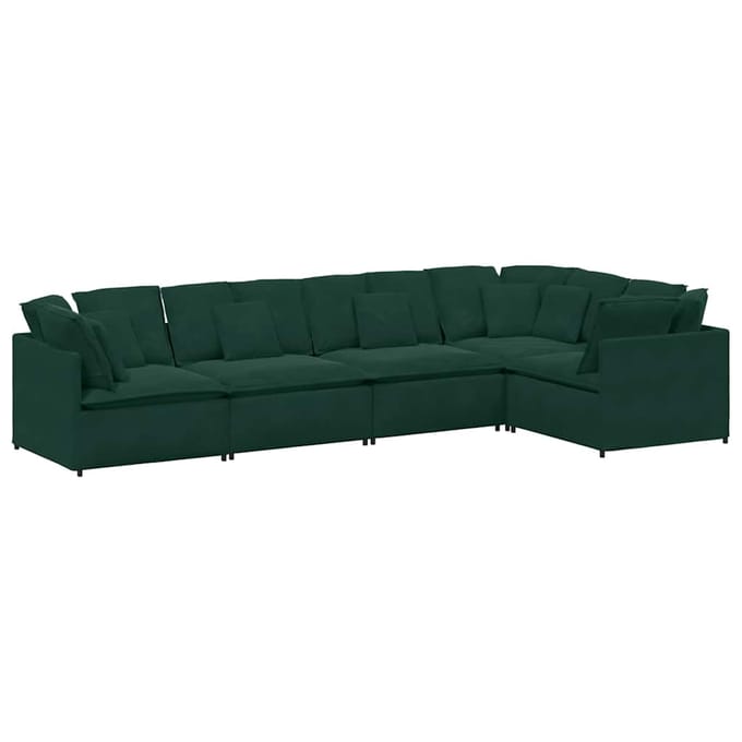 vidaXL - Modulaire - bank - met - kussens - fluweel - donkergroen