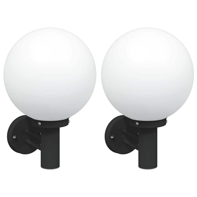 vidaXL Buiten Wandlamp 2 st Zwart 28 x 25 x 38 cm