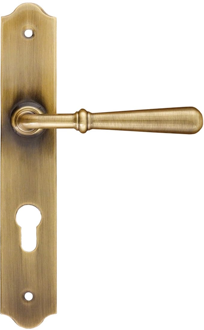 SEART BARTON - Deurbeslagset - Patina Messing - Langschild - Ergonomisch