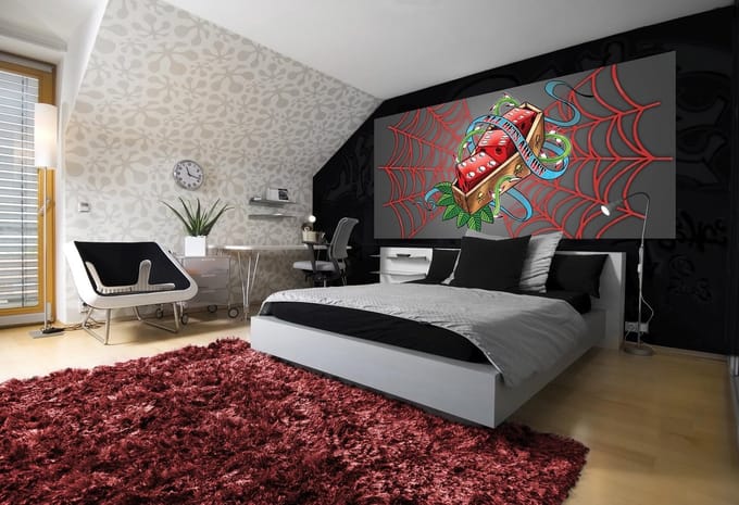 Alchemy Dice Tomb Skulls Spider Web Photo Wallcovering