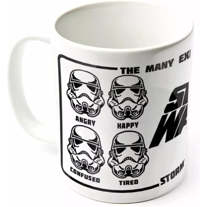 Star Wars Uitdrukkingen van een Stormtrooper mok (Wit/zwart)