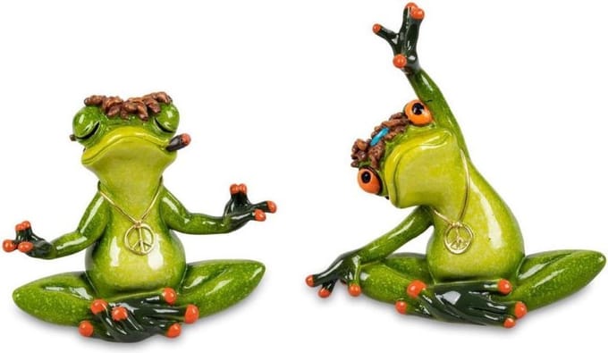 kikker beeldje - yoga - mediteren - 2x8x8cm