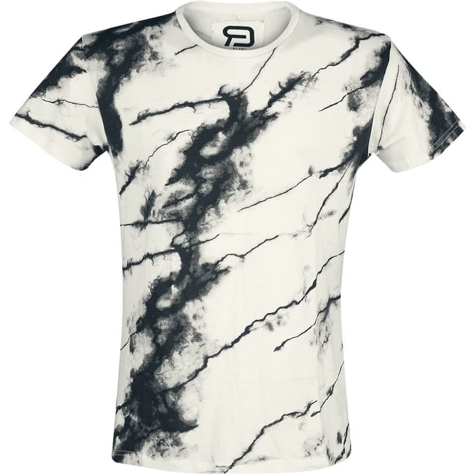 R.E.D. Rock-Engineered Design Zwart-wit t-shirt met allover print - Heren - S