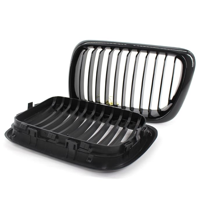 2 stuks glanzend zwarte voorbumper motorkap nieren grille race grille vervanging voor BMW 3-serie E36 M3 gray