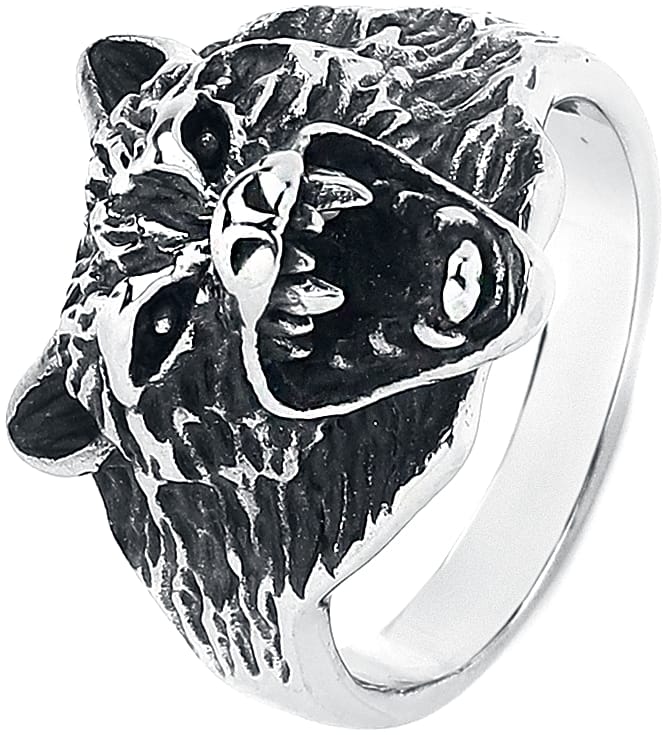 etNox hard and heavy - Gothic Ring - Wolf Packs - zilverkleurig