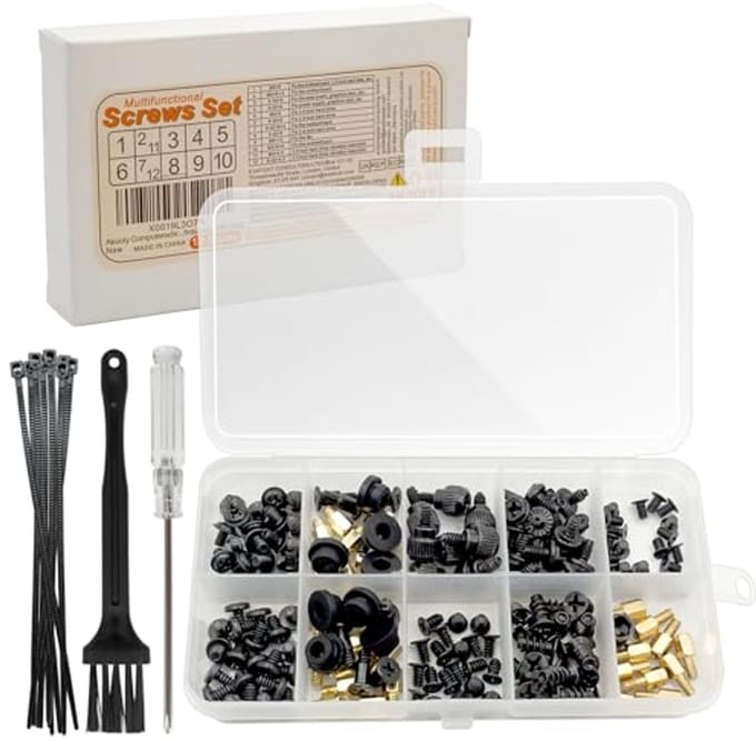 166-delige PC Schroevenset | Schroeven voor Moederbord, HDD, SSD & Ventilator