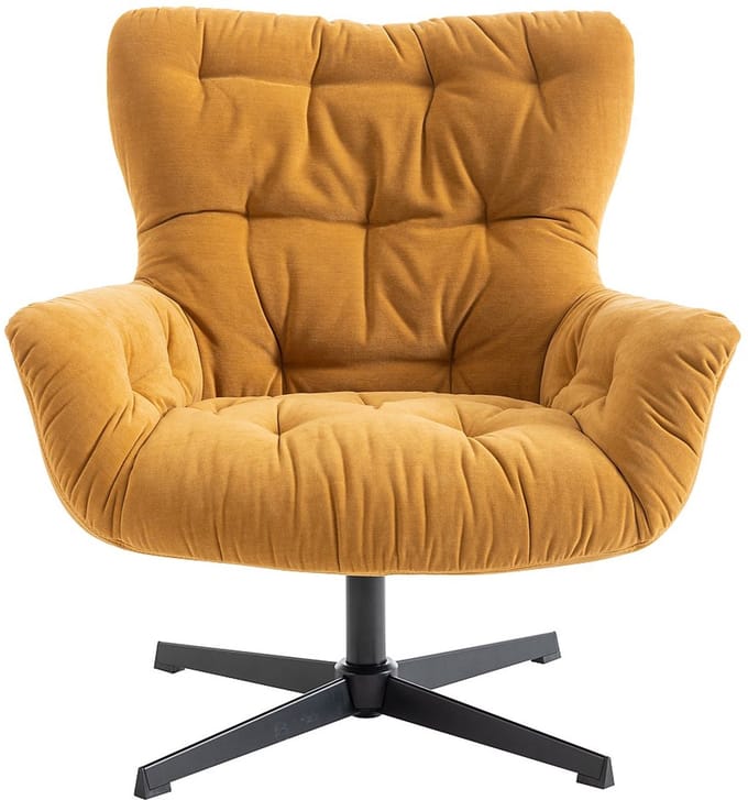 Vente-unique Draaifauteuil van gele stof OPHELIE