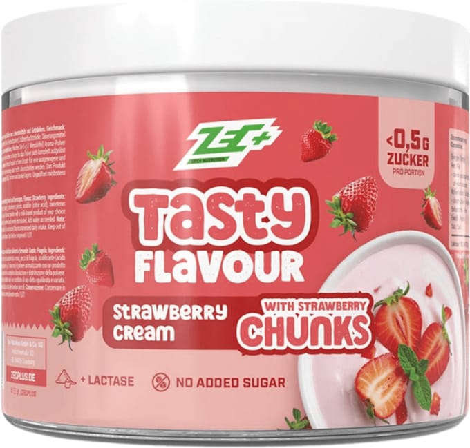 Zec+ Tasty Flavour with chunks (100g) Strawberry Cream - Functionele voeding - Smaakstoffen/zoetstoffen
