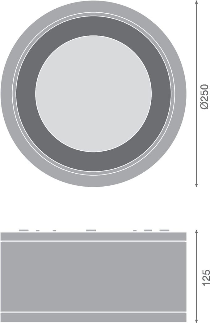 Ledvance LED Downlight Surface IP65 Aluminium Wit 45W 4725lm 60D - 830 Warm Wit | IP65
