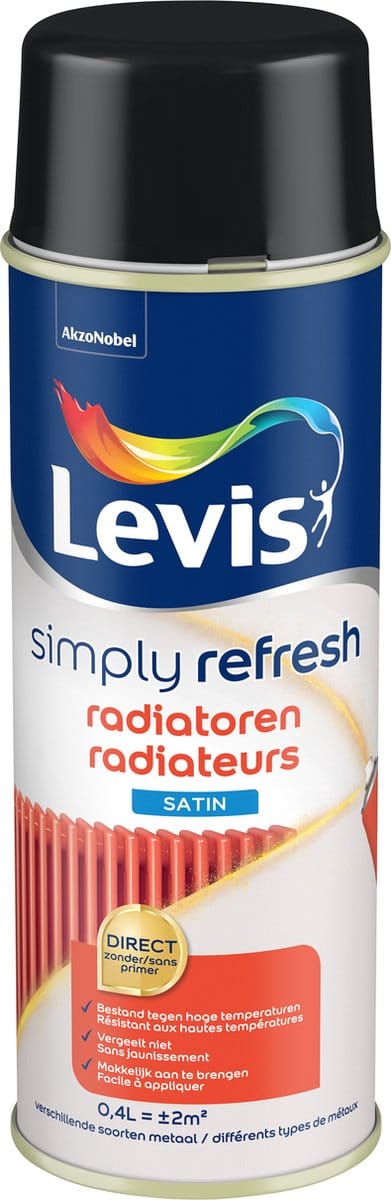 Levis - Simply Refresh Radiatoren Satin Spray - Simply Black - 0,4 L