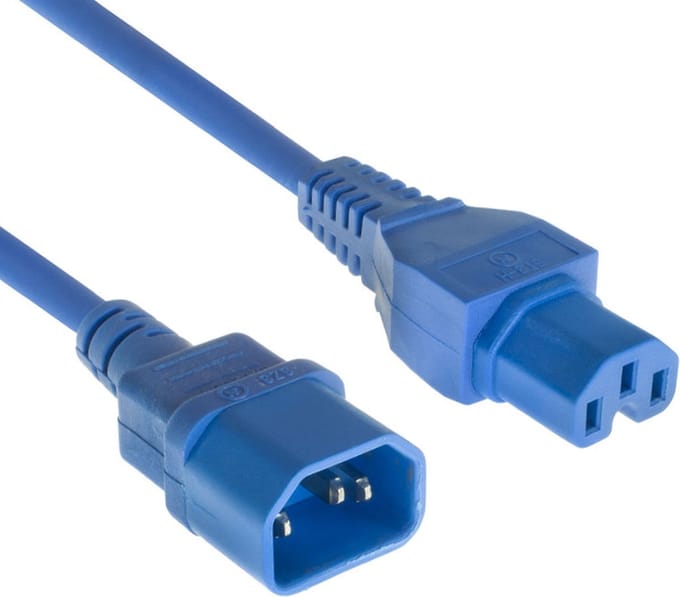 ACT Netsnoer C14 - C15 blauw 0,6 m AK5299