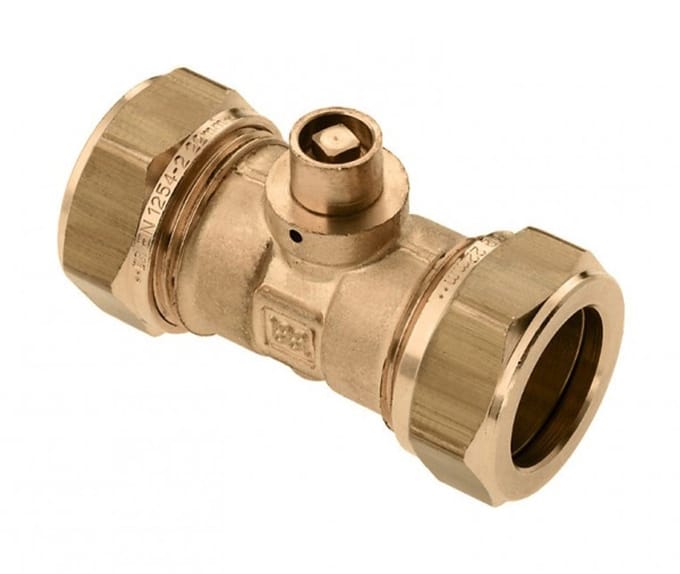 Bonfix messing knelkoppeling met ontluchting 22mm