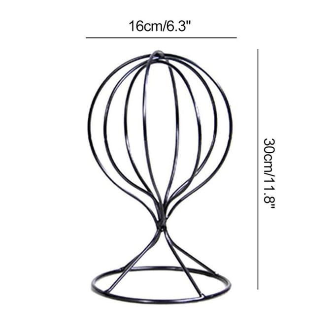 Moderne Metalen Hoedenstandaards Holle Ballon Design Tafelblad Decoratieve Pruikhouders black