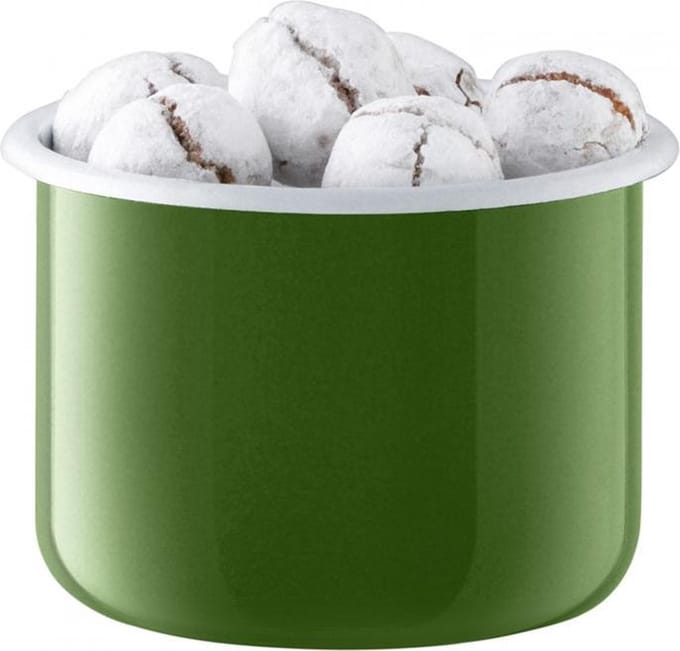 LSA Utility Voorraadpot - Incl. Eikenhouten Deksel - Geëmailleerd Staal - Ø 18 x 14 cm - Groen