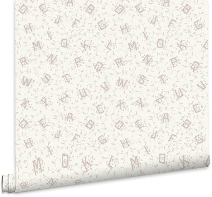 Laura Ashley Alphabet Behang - Letters - 10mx52cm - Grijs