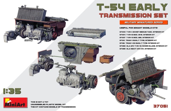 MiniArt Modelbouwpakket Militaire voertuigen - 37051 T-54 EARLY Transmission Set Plastic - 1:35 - Modelbouw
