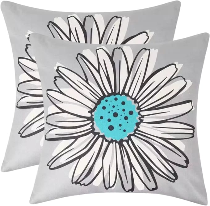 buitenkussen hoes 2stuks 45x45 art bloemen design10