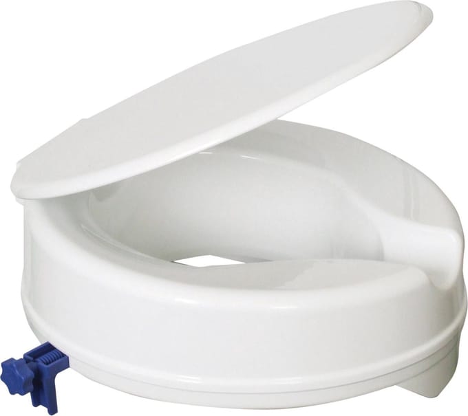 Aidapt Toiletverhoger 100 mm - Ergonomisch met deksel - Wit/Blauw